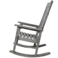 Wooden Oversized Porch Rocker Chair With Wide Seat and Tall Backrest