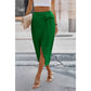 Supreme Fashion - Solid Cross Self Belt Wrap Skirt