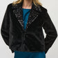 Joseph Ribkoff - Sequined Faux Fur Jacket