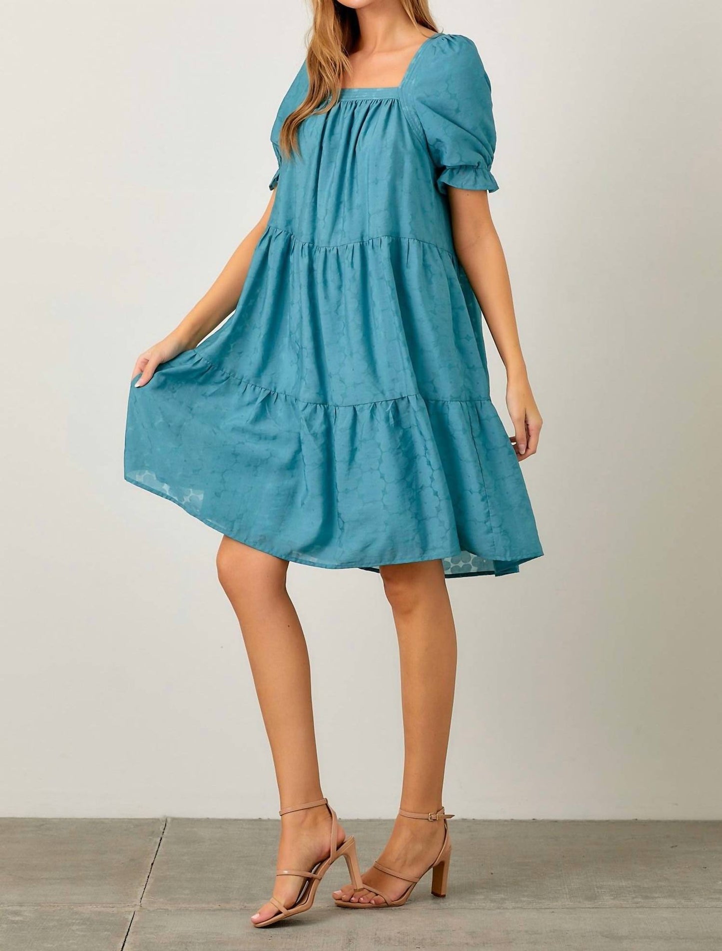 Baevely By Wellmade - Keaton Floral Burnout Tiered Dress