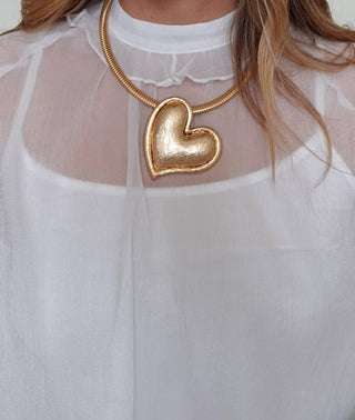 Fore Collection - Love Letters Sheer Ruffle Top