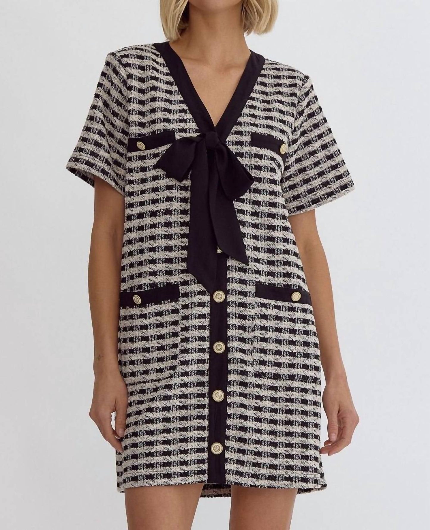 Entro - Timeless Tweed Shift Dress