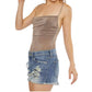 Kancan - Boyfriend Mid Rise Denim Shorts