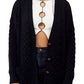 BDG Urban Outfitters Aran Mix Stitch Cardigan in Black , Size Large