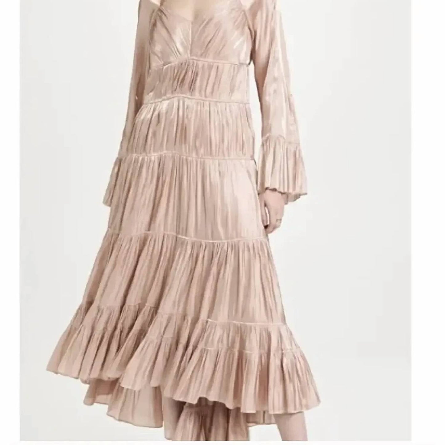 Cinq A Sept - Nina Tiered Satin Midi Dress