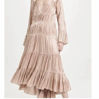 Cinq A Sept - Nina Tiered Satin Midi Dress