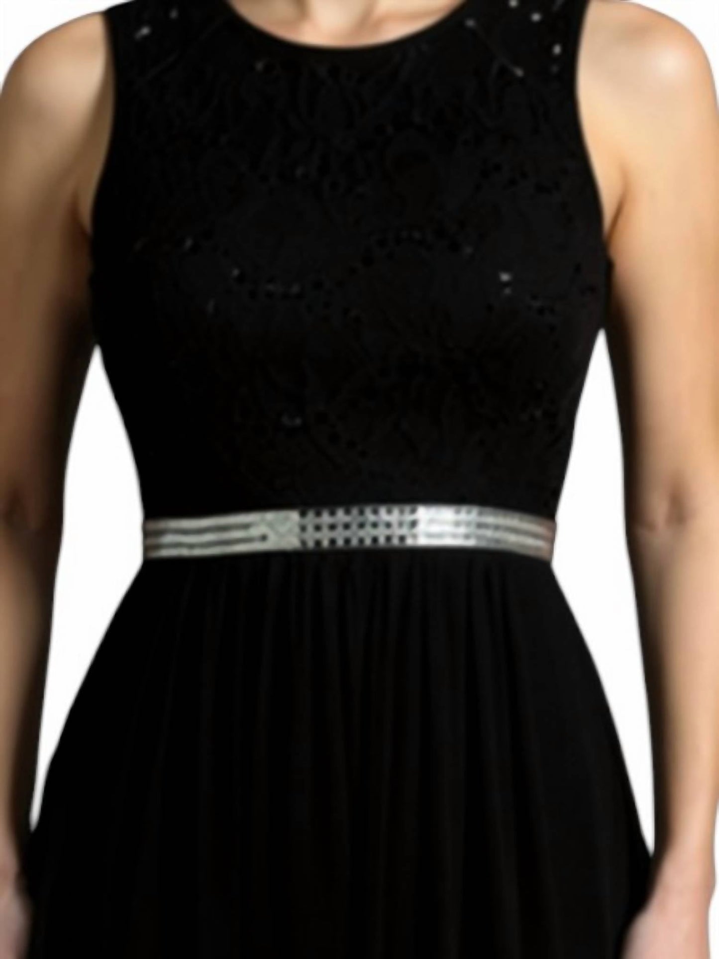 Fiesta Fashion - Lace And Satin Long Bridesmaids Maxi Dress