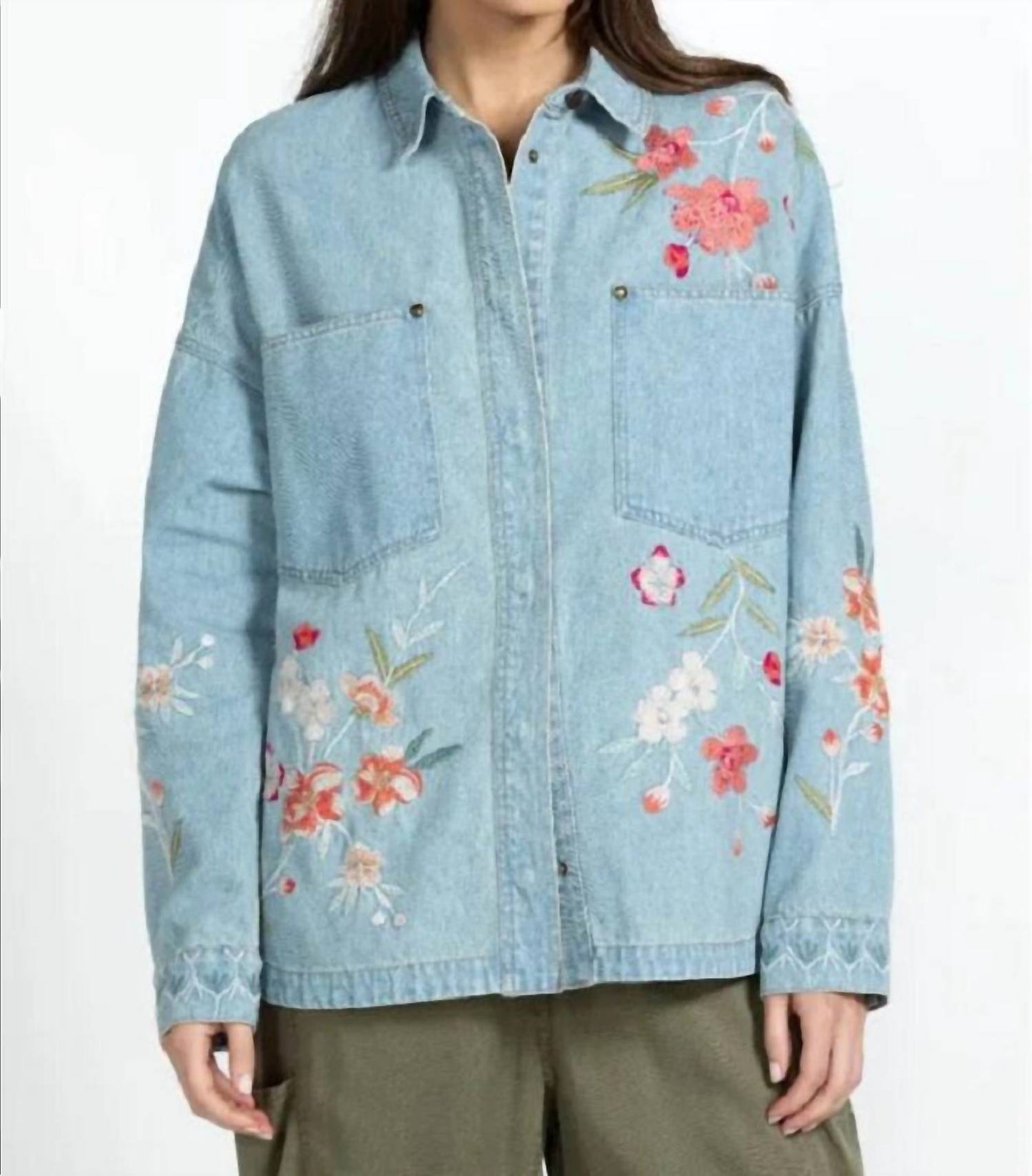 Johnny Was - Cherri Denim Pocket Overshirt
