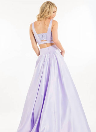 Rachel Allan - Lace Matte Satin Two-piece Ball Gown
