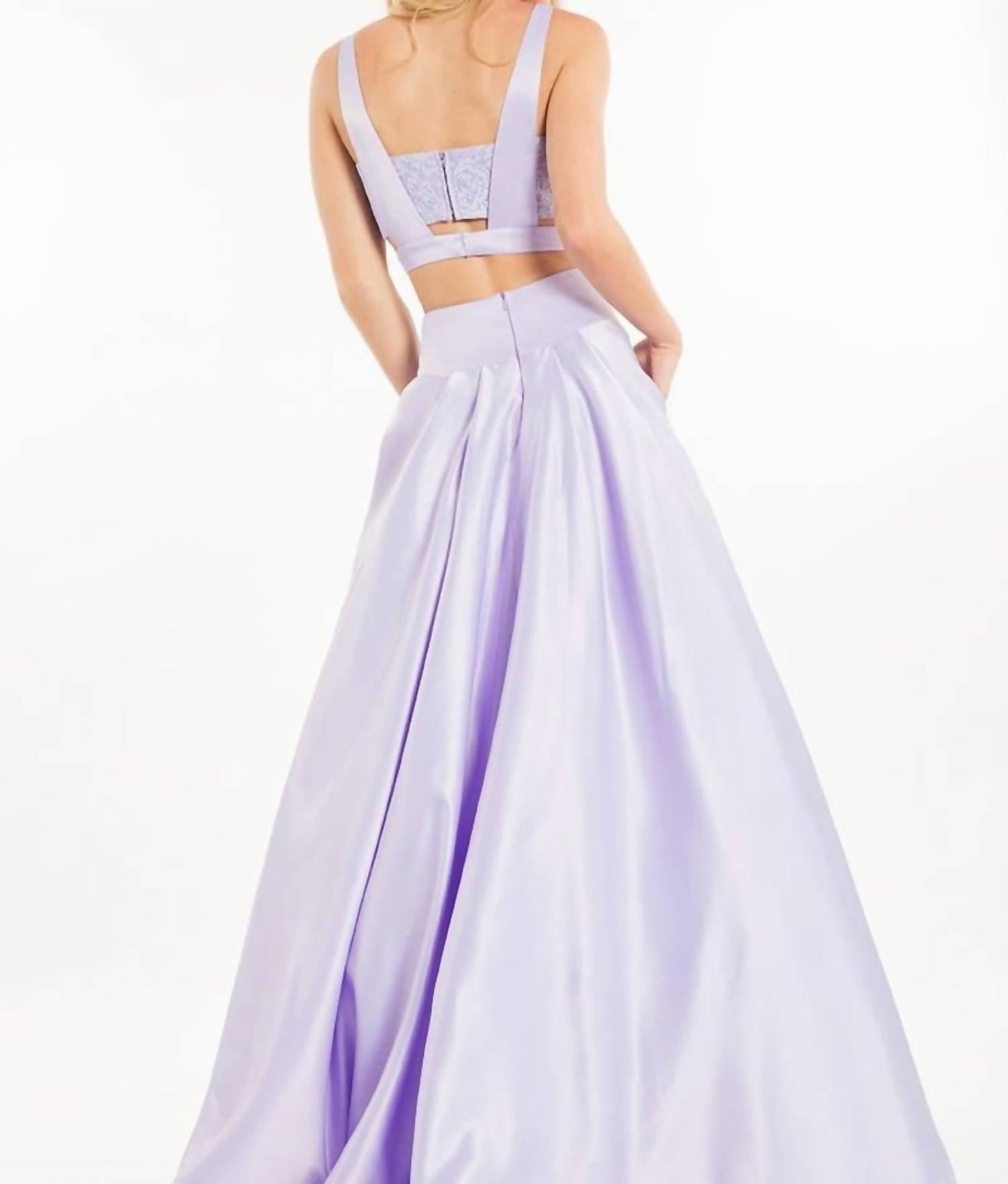 Rachel Allan - Lace Matte Satin Two-piece Ball Gown