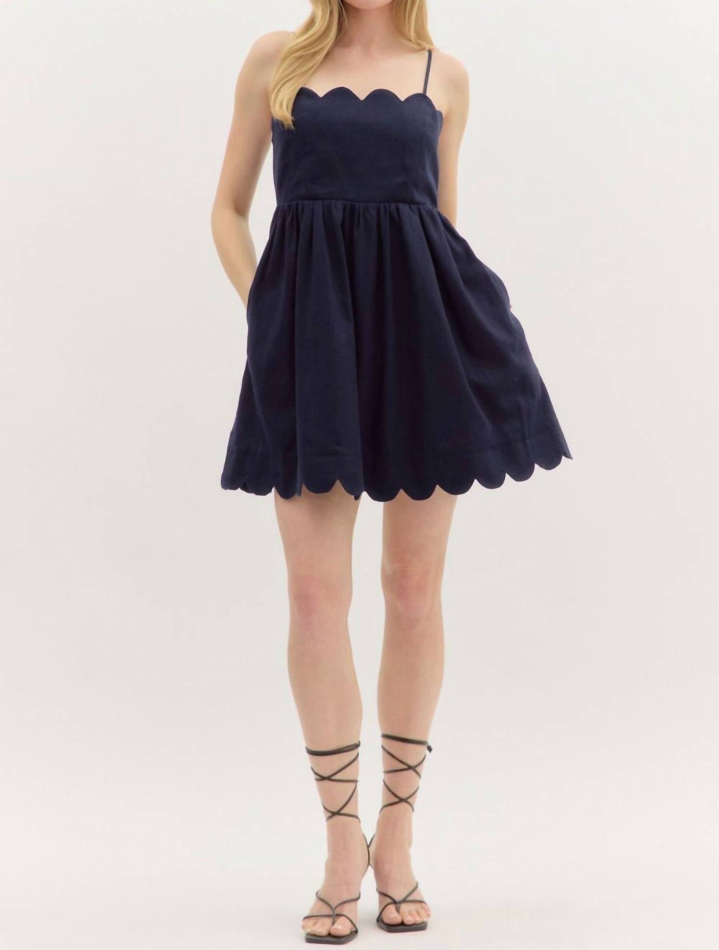 Entro - Brooke Scalloped Back Bow Dress