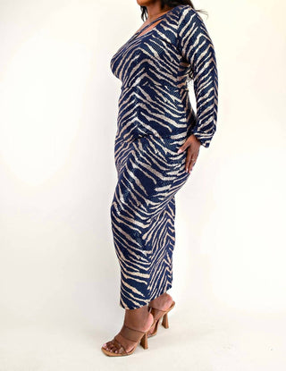 The Curve La - Plus Size Sequns Knit One Shoulder Dress With Cutout