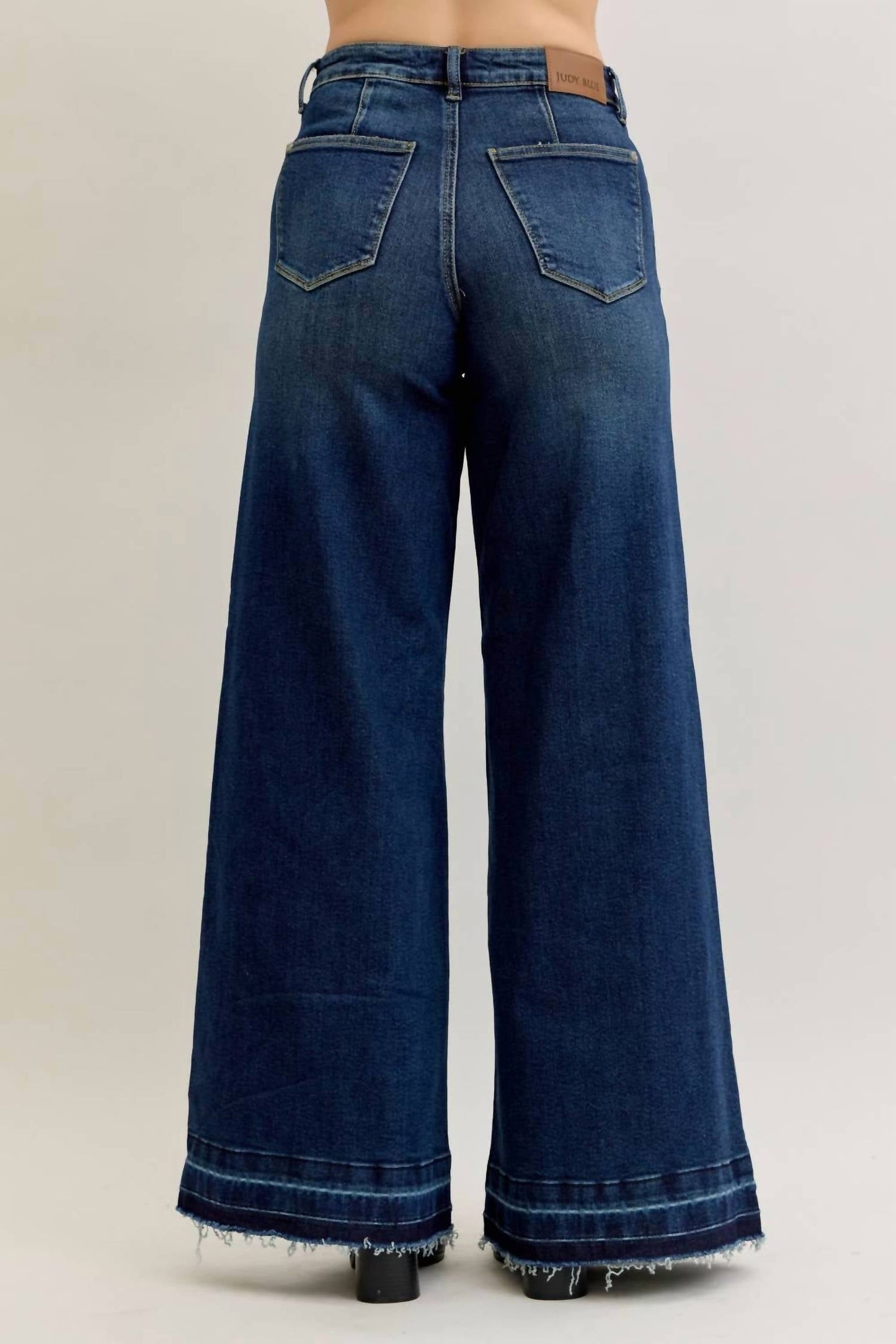 Judy Blue - High Waist Palazzo Front Patch Pockets Jeans