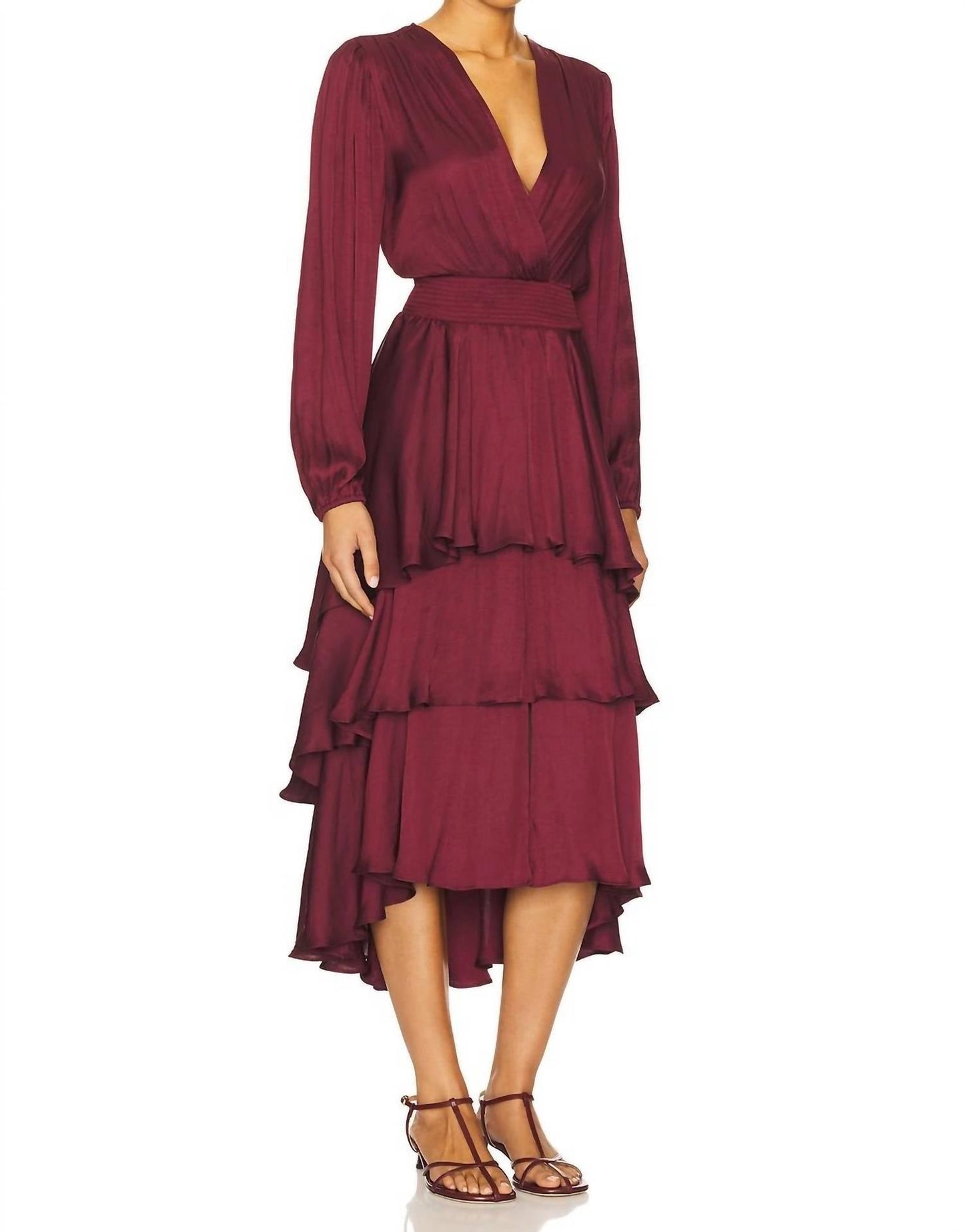 Steve Madden - Bei Tiered Long Sleeve Ruffle Dress