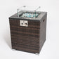 24" Propane Gas Fire Pit Table with Tile Tabletop and Wicker Base