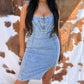 1 The Woman - Lexi Slim Split Denim Dress