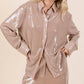 Geegee - Sequin Oversized Button Up Blouse