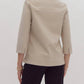 Entro - Faux Leather V-neck Pleather Blouse