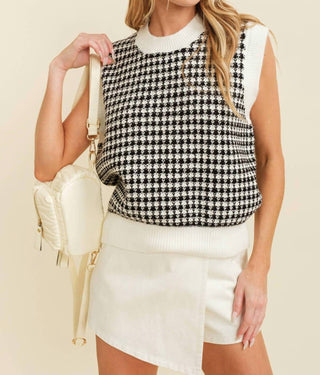 Cloud Ten - Houndstooth Sweater Vest