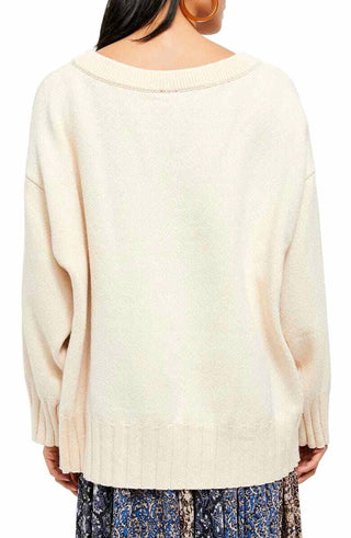Free People - Street Fair Ivory Sweater Tunic Oversized Pullover