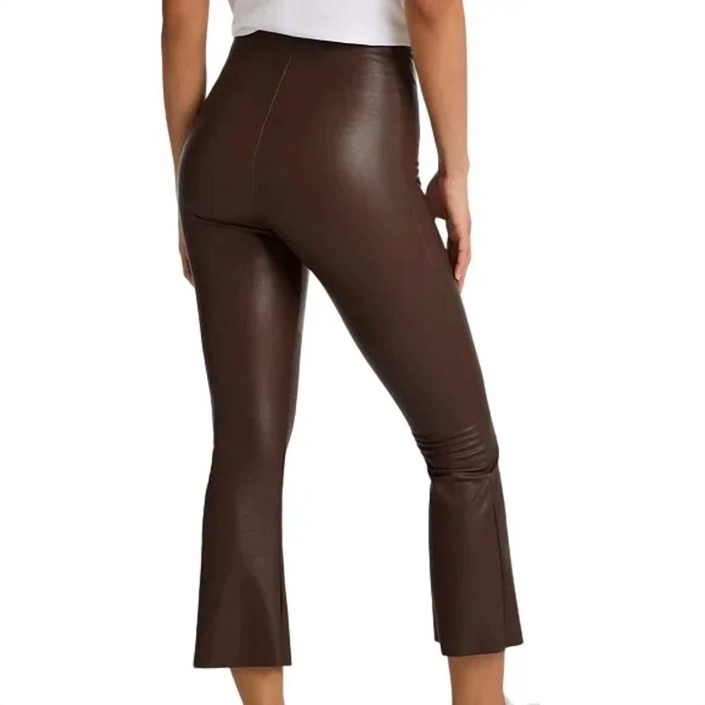Commando - Faux Leather Cropped Flare Leggings