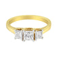 10K Yellow Gold Princess-Cut Diamond Three Stone Band Ring (1 Cttw, J-K Color, I1-I2 Clarity) - Size 6