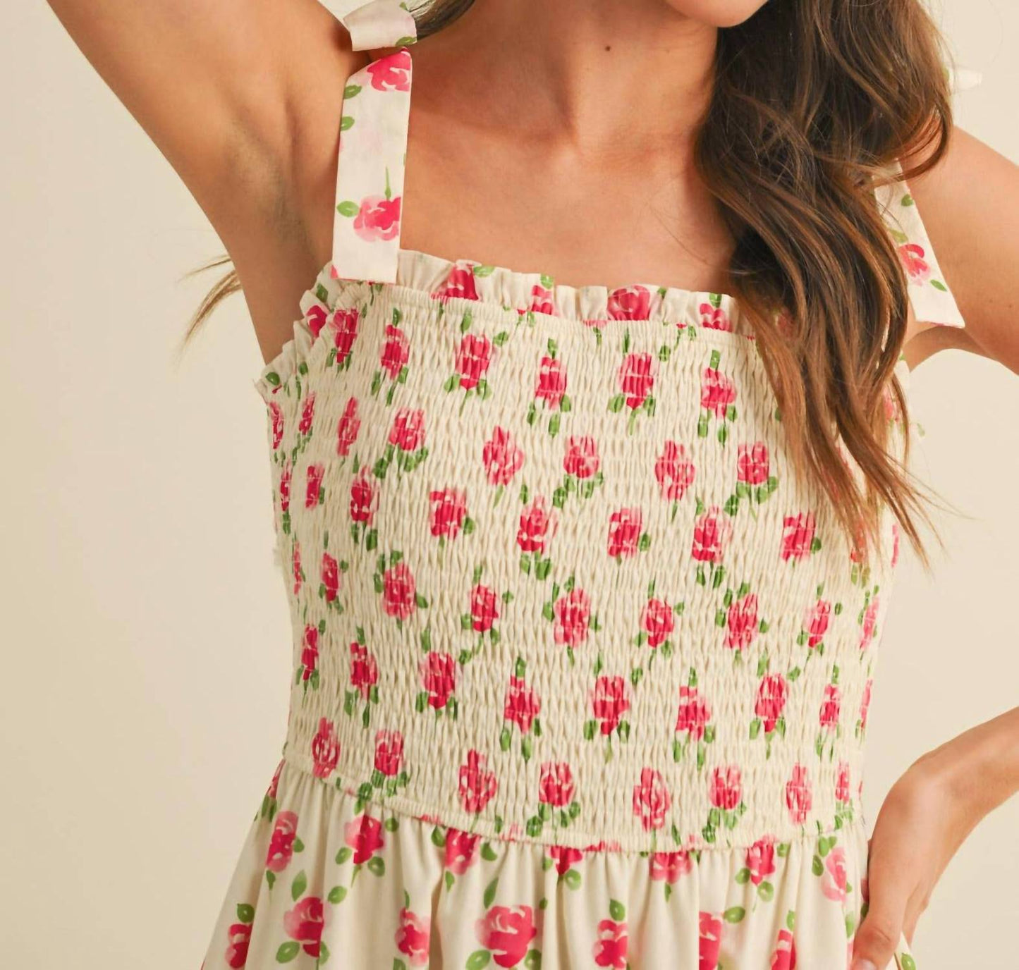&Merci - Gardenia Smocked Midi Dress