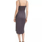 Guess - Cowl Neck Drape Midi Satin Dress