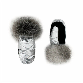 Mitchie'S Matchings - Women's Nylon Mittens with Fur Trim