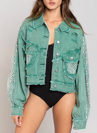 Pol - Cropped Relaxed Fit Embellished Jacket