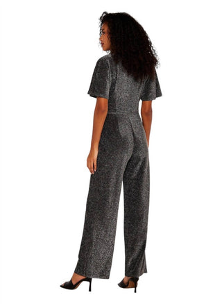 Apricot - Sparkle Angel Sleeve Jumpsuit