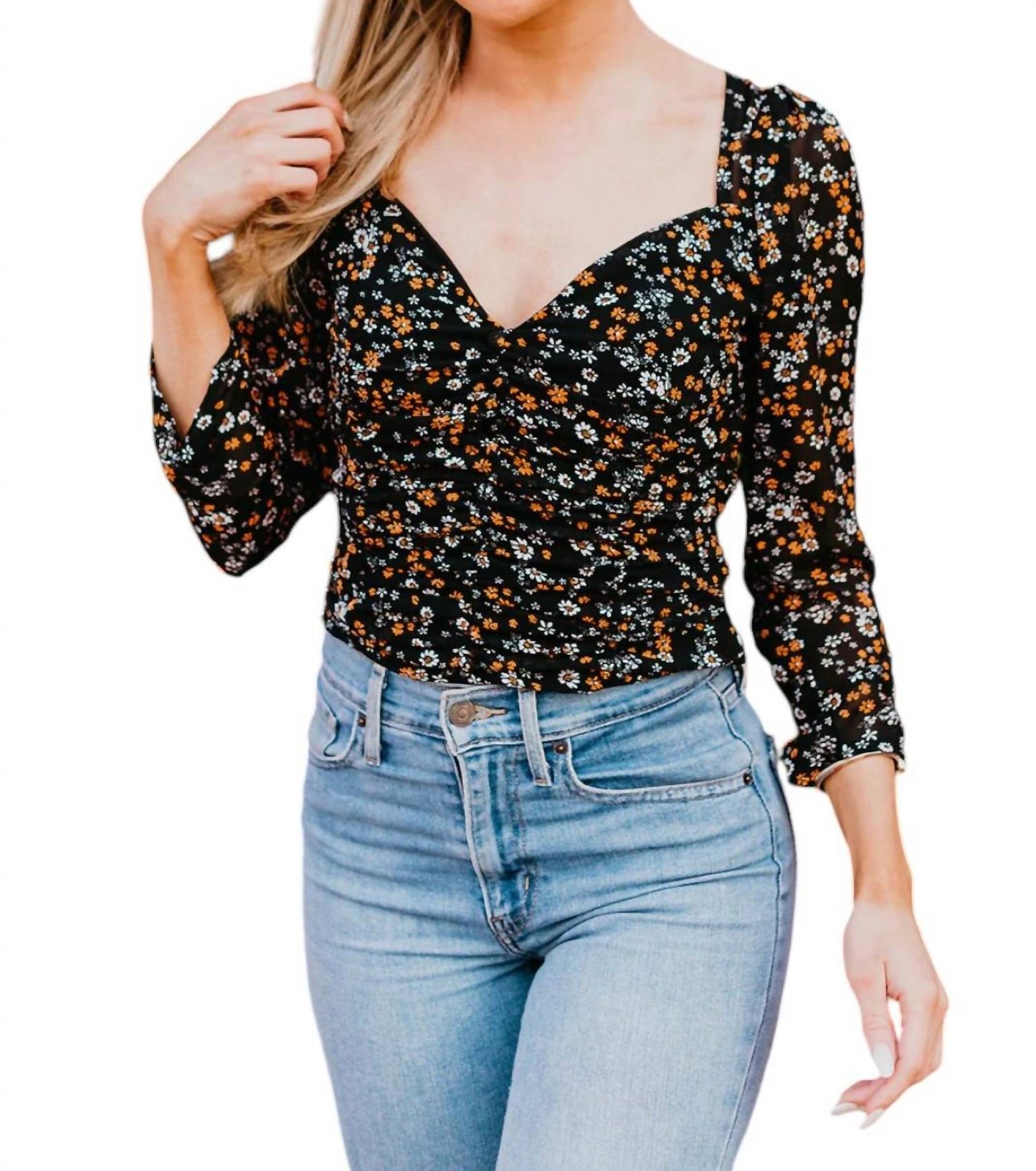 Label 86 - 3/4 Sleeve Blossom Top