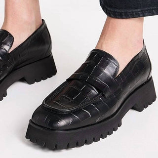 Freda Salvador - Women's Hana Croc Embossed Loafers