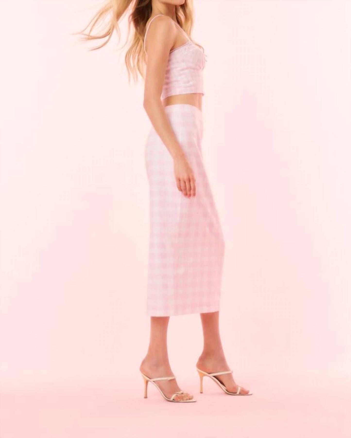 Loveshackfancy - Biselle Linen Gingham Midi Skirt
