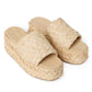 Loeffler Randall - Women's Natural Aaron Platform Raffia Mules