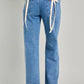 Le Lis - High Waist Straight Leg Bow Detail Denim