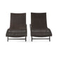 Kauai Modern Style Wicker Chaise Lounge - Brown Multi