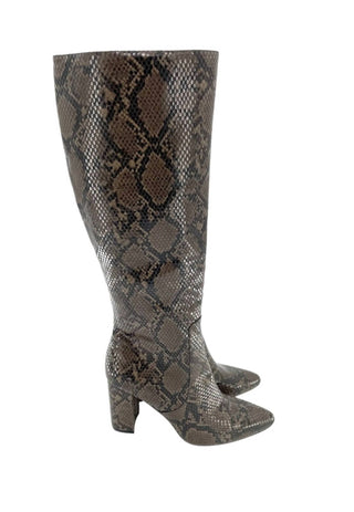 14Th & Union - Women's Jarden Snake Print Glossy Vegan Leather Tall Boots