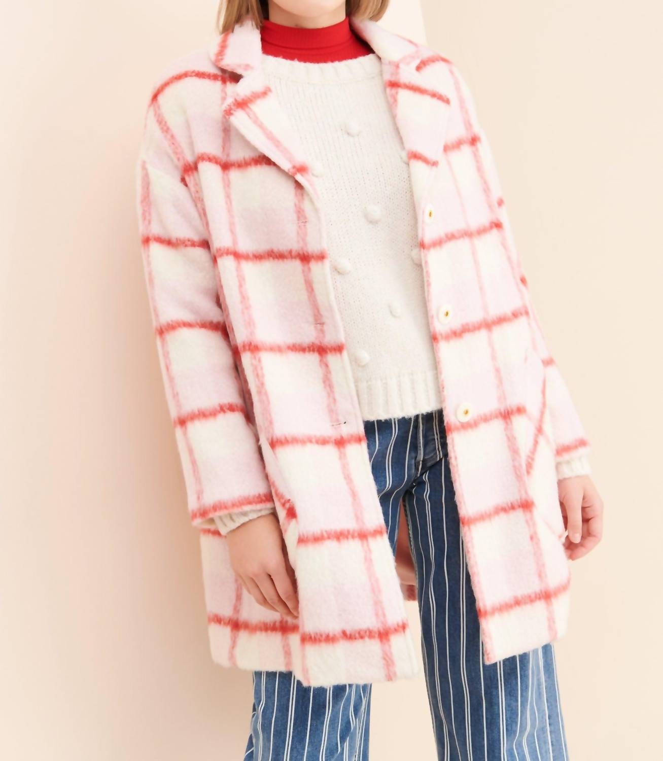Eva Franco - Strawberry Plaid Coat