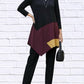 Diva Usa - Colorblock Asymmetrical Hem Knit Tunic