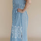 Entro - Endless Love Embroidered Stripe Midi Dress