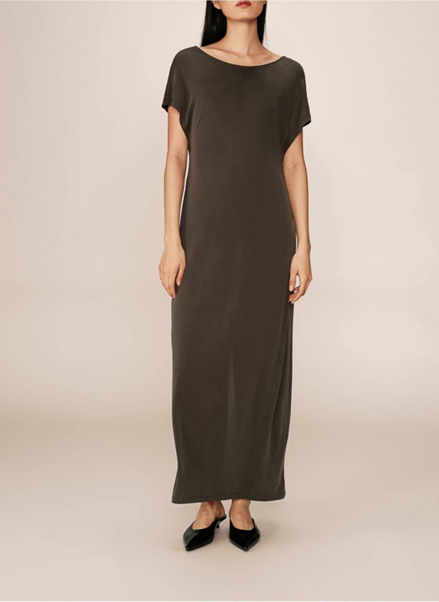Grace & Mila - V-neck At The Back Peace Maxi Dress