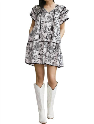 Entro - Madeleine Piping Tiered Mini Dress