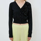 Meimeij - Short Length Cardigan With Fabric Flowers