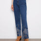 Charlie B - Straight-leg Stretch Jeans With Metallic Thread Embroidery