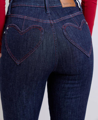 Judy Blue - High Waist Heart Shaped Back Pockets Skinny Denim Jeans