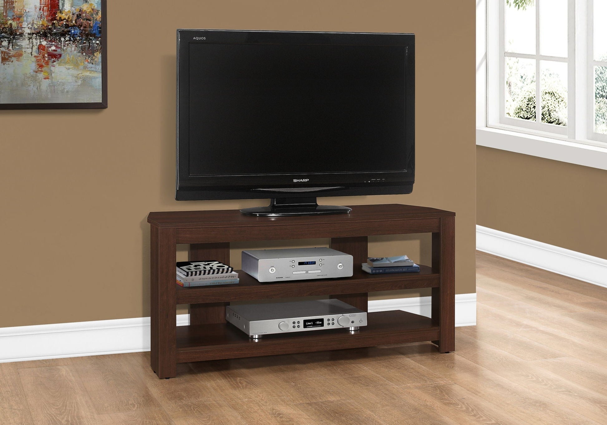 TV Stand Console Media Entertainment Center in Cherry