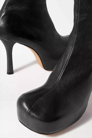 Bottega Veneta - Pre-loved Women Leather Platform Ankle Boots