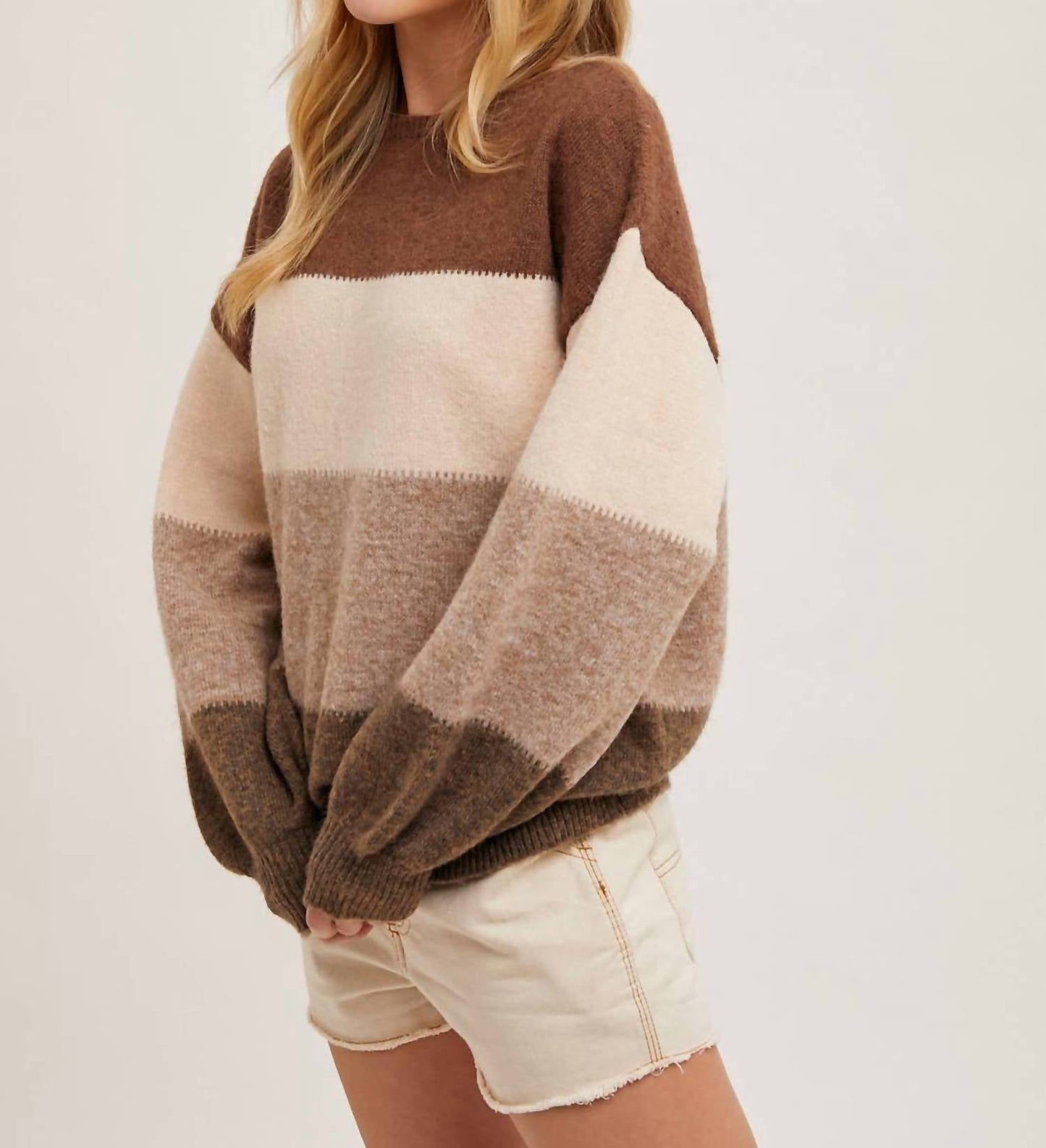 Bluivy - Women's Color Block Knit Sweater