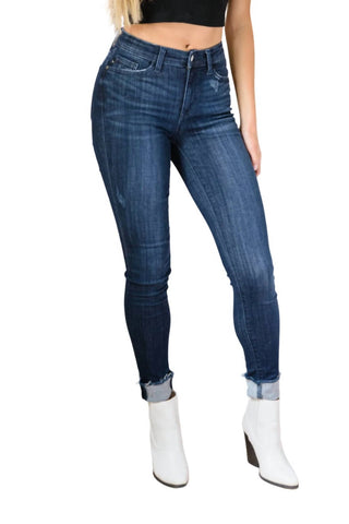 Judy Blue - Mid-Rise Cuffed Skinny Jeans